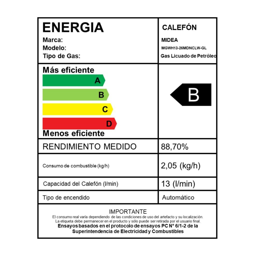 Calefont 10 Lts MIDEA Tiro Natural