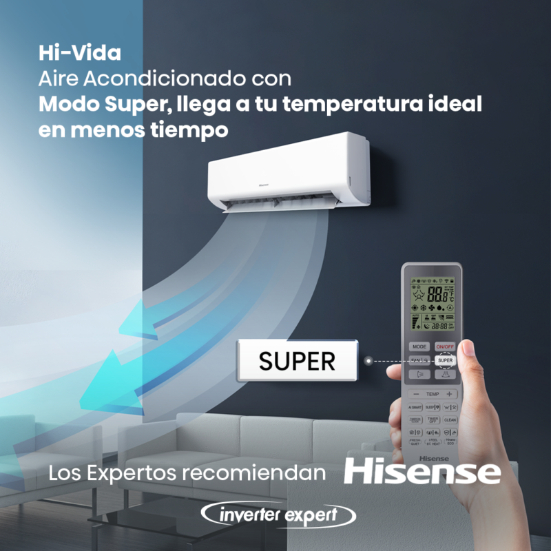 Aire Acondicionado 12.000 BTU Hi Vida Hisense